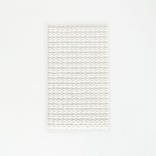 Self-adhesive white pearls, 6mm 260 pcs/set