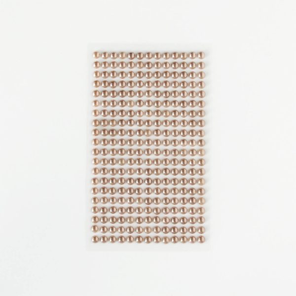 Self-adhesive beige pearls, 6mm 260 pcs/set