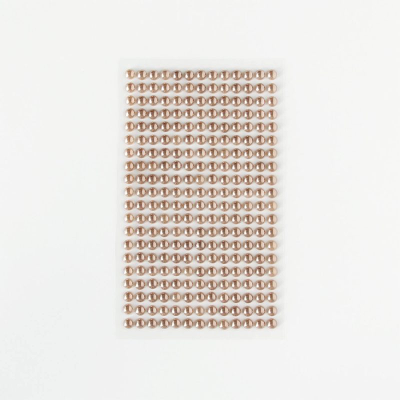 Self-adhesive beige pearls, 6mm 260 pcs/set