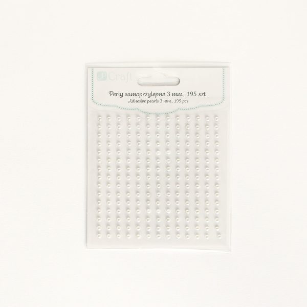 Self-adhesive white pearls, 3mm 195 pcs/set