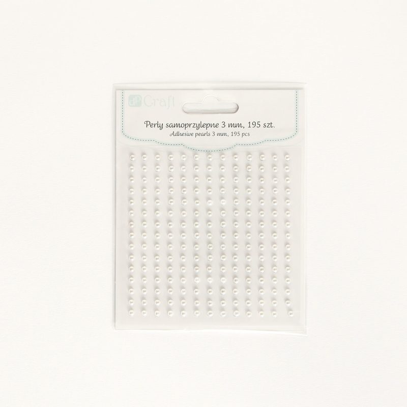 Self-adhesive white pearls, 3mm 195 pcs/set