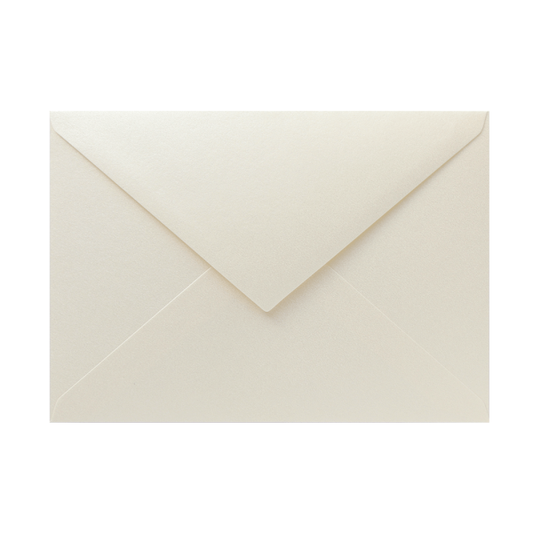 Shimmery ivory C6 envelope