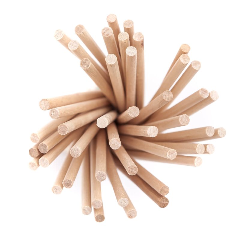 Wooden round creative sticks - 15 cm long, 50 pcs set - Image 2
