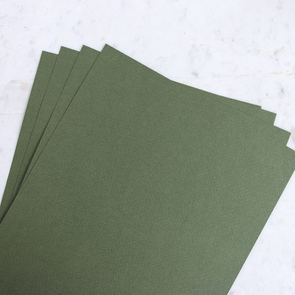 Wasabi Olive green 140gsm A4 textured  paper - 10 sheets