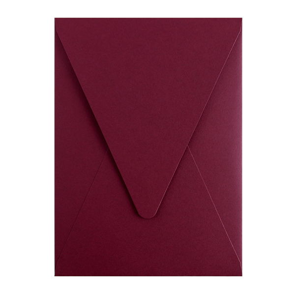Keaykolour Carmine / Burgundy A7 (5x7) Deep Vertical Flap Envelope - Handmade
