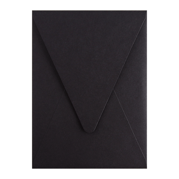 Notturno Black A7 (5x7) Deep Vertical Flap Envelope - Handmade