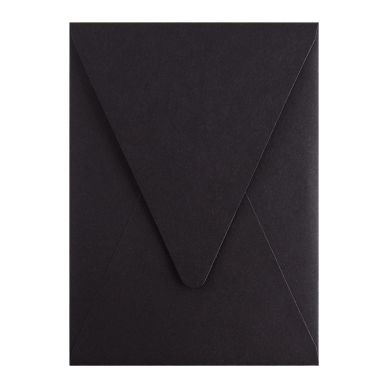 Notturno Black A7 (5x7) Deep Vertical Flap Envelope - Handmade