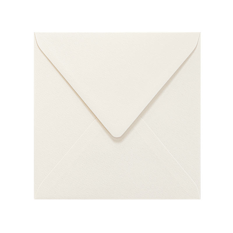 K4 square textured off-white / ivory 120gsm Rives Shetland natural white envelope