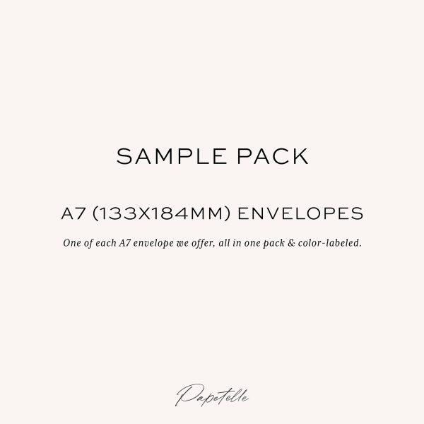 Envelopes Sample Pack - A7 (133x184mm) envelopes for 5"x7" invitations
