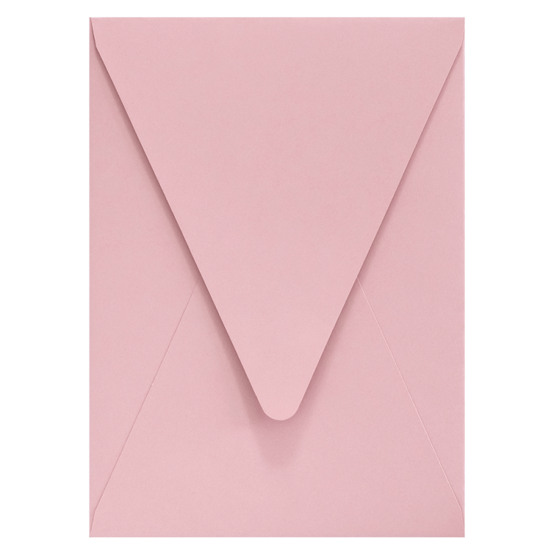 Colored invitations handmade envelopes Malmero rose antique powder pink A7 vertical flap I8 13x18 cm